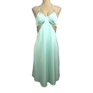 Samantha‎ Sipos Mint Green Butterfly Halter Neck Slip Dress Size Small